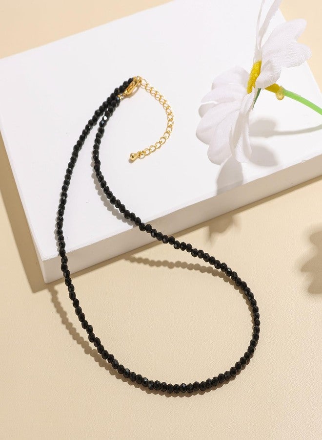 Raicegs Obsidian Beaded Necklace Crystal Gemstone Choker Necklace for Women 3mm Natural Stone Beads Handmade Jewelry Gift for Women - Image 4